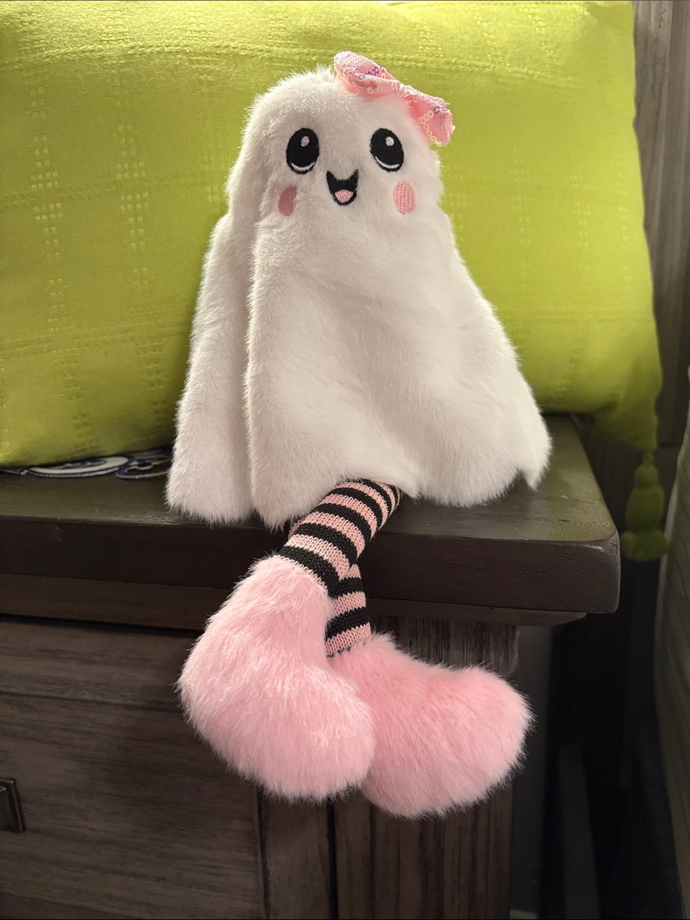 ALDI Halloween Collection Pink Ghost Plush Shelf Sitter NWT Coquette Boho